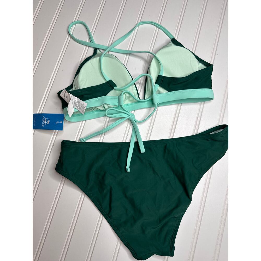 NWT Cupshe Lot of 2 Two Piece Bikinis 2-PC Bathing Suit Swim Beach Paddle Sz M - Picture 8 of 9